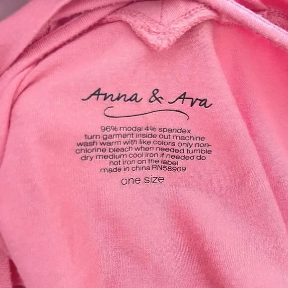 Anna Ava Coral Pink Poncho Style Top Slouchy One Size Flutter Sleeve Jersey Knit - Picture 5 of 6